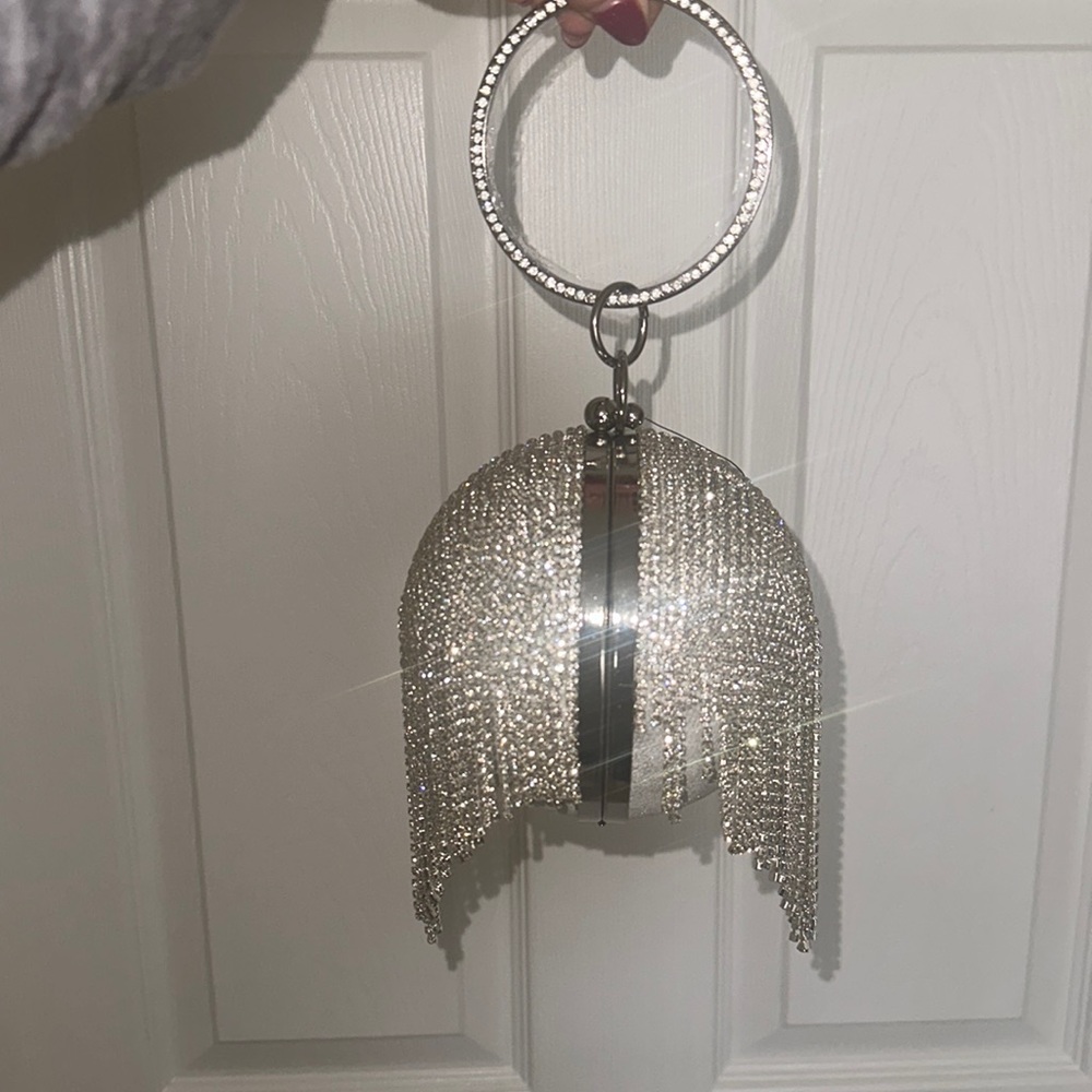 Baffles Mischka disco ball clutch
